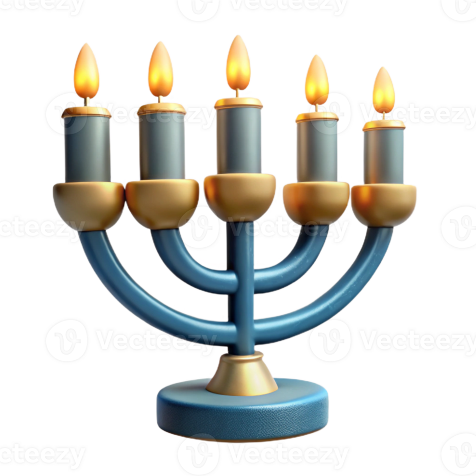 wonderful abstract Menorah Candles Lit Hanukkah Celebration Isolated original png