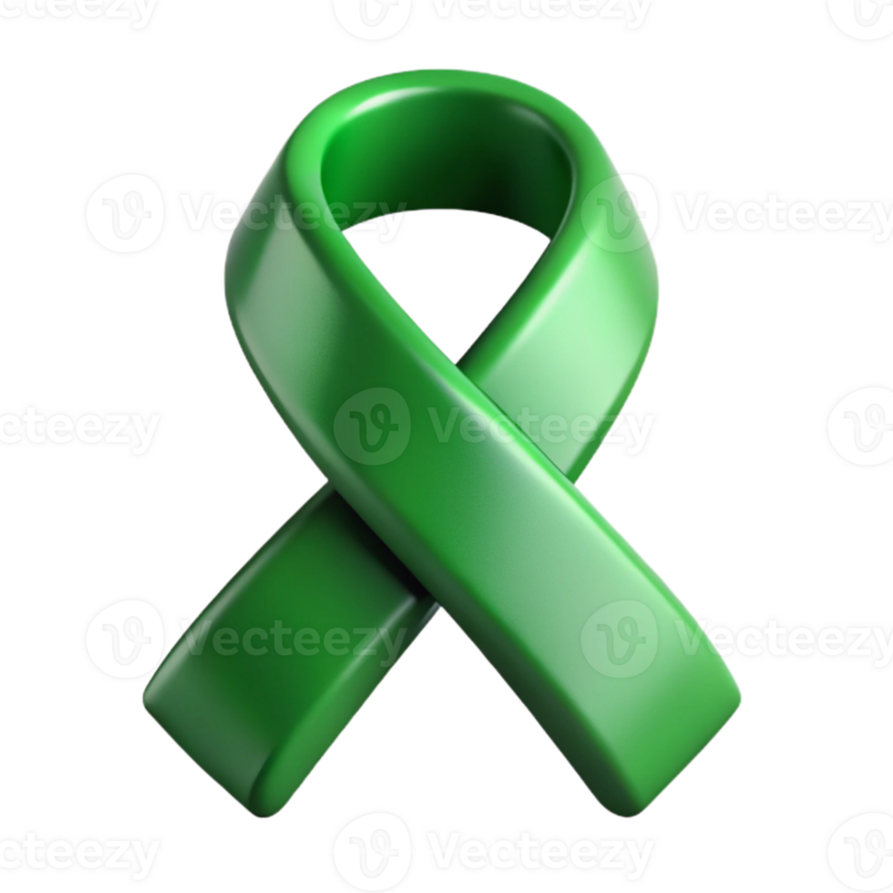 serene classic Mental Health Awareness Ribbon Green professional png
