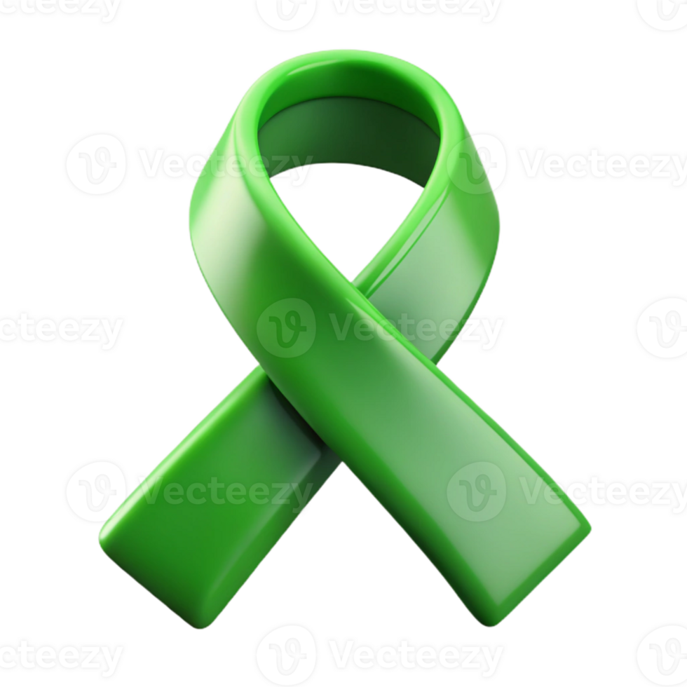 magnificent vintage Mental Health Awareness Ribbon Green detailed png