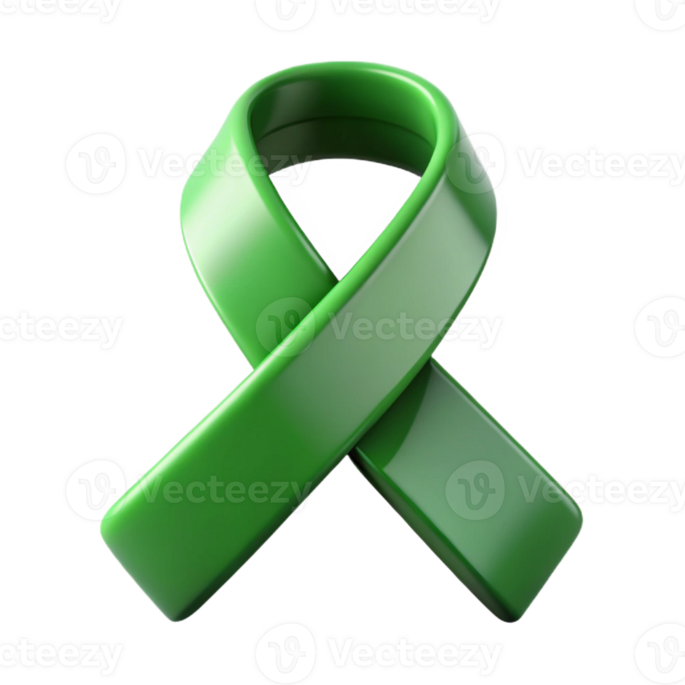 dramatic creative Mental Health Awareness Ribbon Green professional png