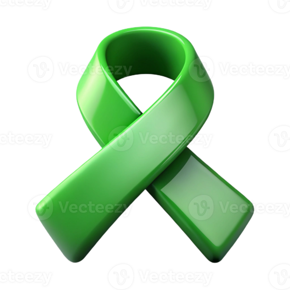 stunning artistic Mental Health Awareness Ribbon Green high quality png