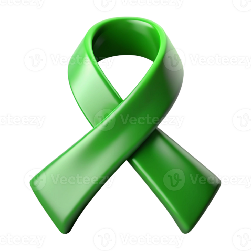magnificent rustic Mental Health Awareness Ribbon Green high quality png