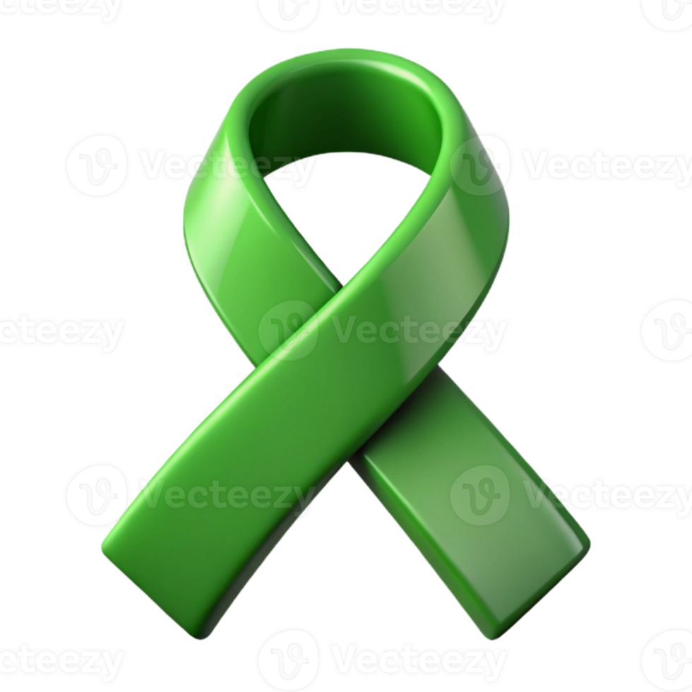 vibrant classic Mental Health Awareness Ribbon Green genuine png