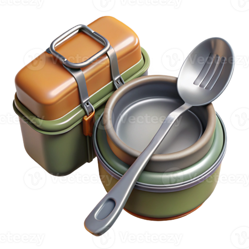 elegant modern Mess Kit with Spork Isolated authentic png