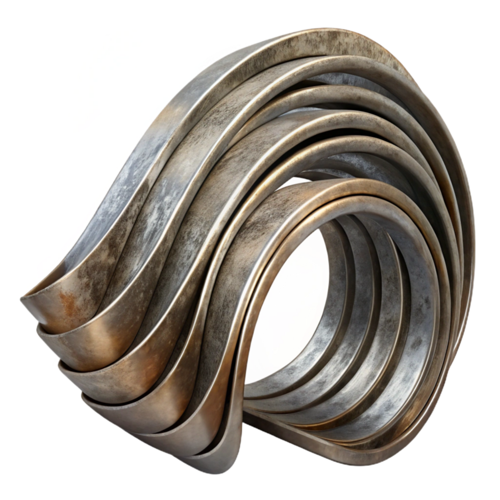 extraordinary modern Metal Art Installation Curved Lines Isolated png