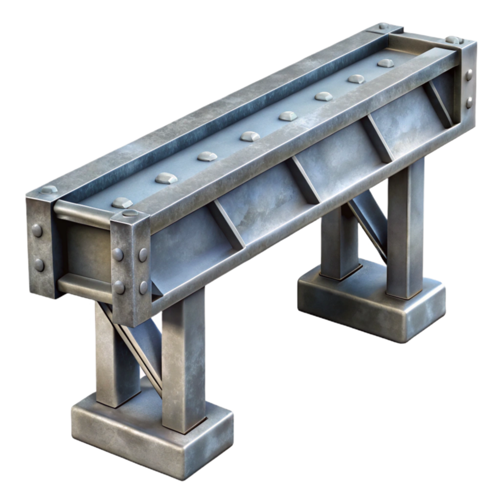 serene artistic Metal Bridge Support Beam Close Up Transparent Background professional png