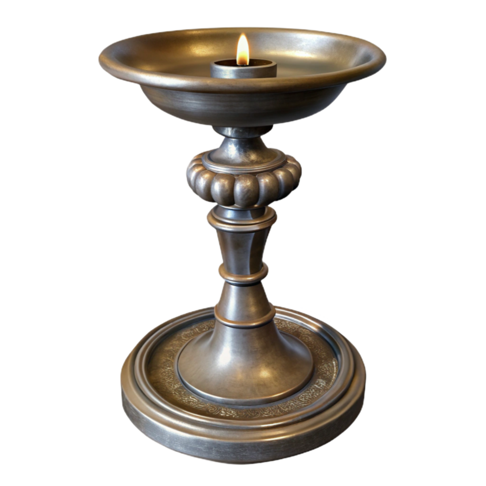wonderful creative Metal Candlestick with Ornate Base Cutout professional png