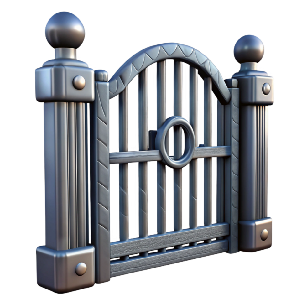wonderful vintage Metal Fence Gate Isolated on Transparent Background original png
