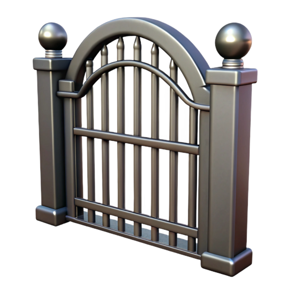 beautiful contemporary Metal Fence Gate Isolated on Transparent Background detailed png