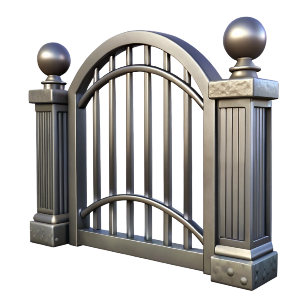 serene vintage Metal Fence Gate Isolated on Transparent Background exclusive png