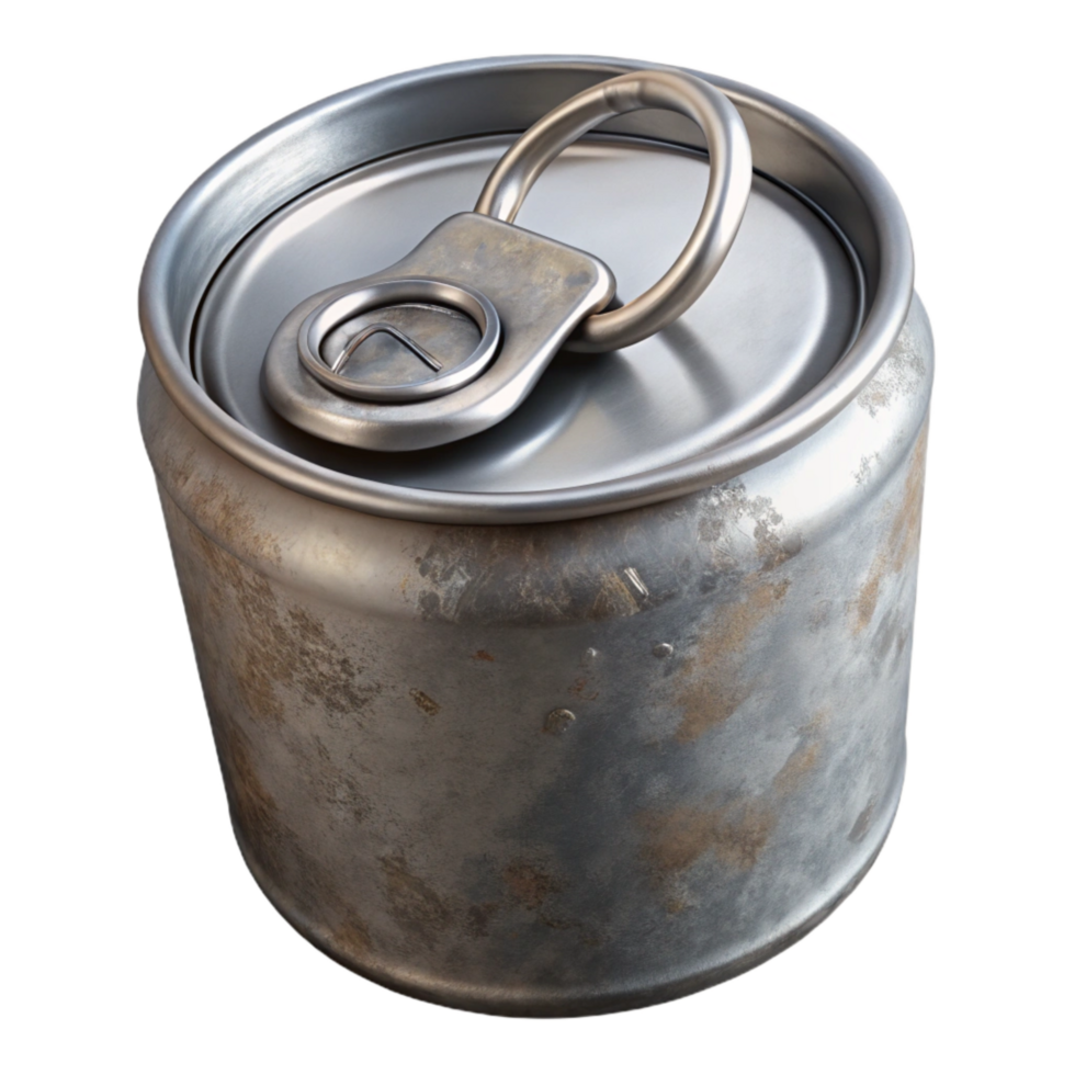 elegant creative Metal Can with Ring Pull Isolated Cutout original png