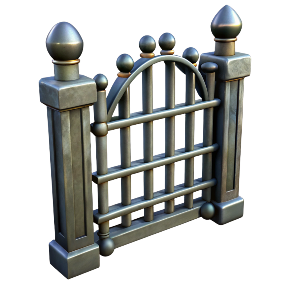 beautiful creative Metal Fence Gate Isolated on Transparent Background high quality png