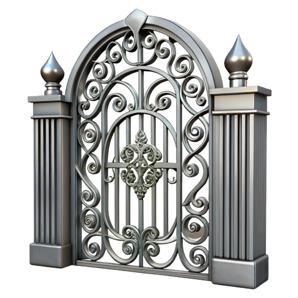 beautiful classic Metal Gate Ornate Design Isolated Element professional png