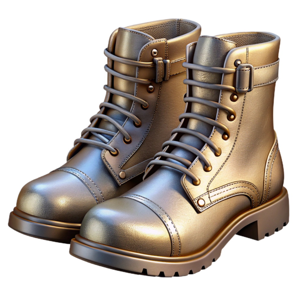 extraordinary rustic Metallic Boots Combat Style Cutout genuine png