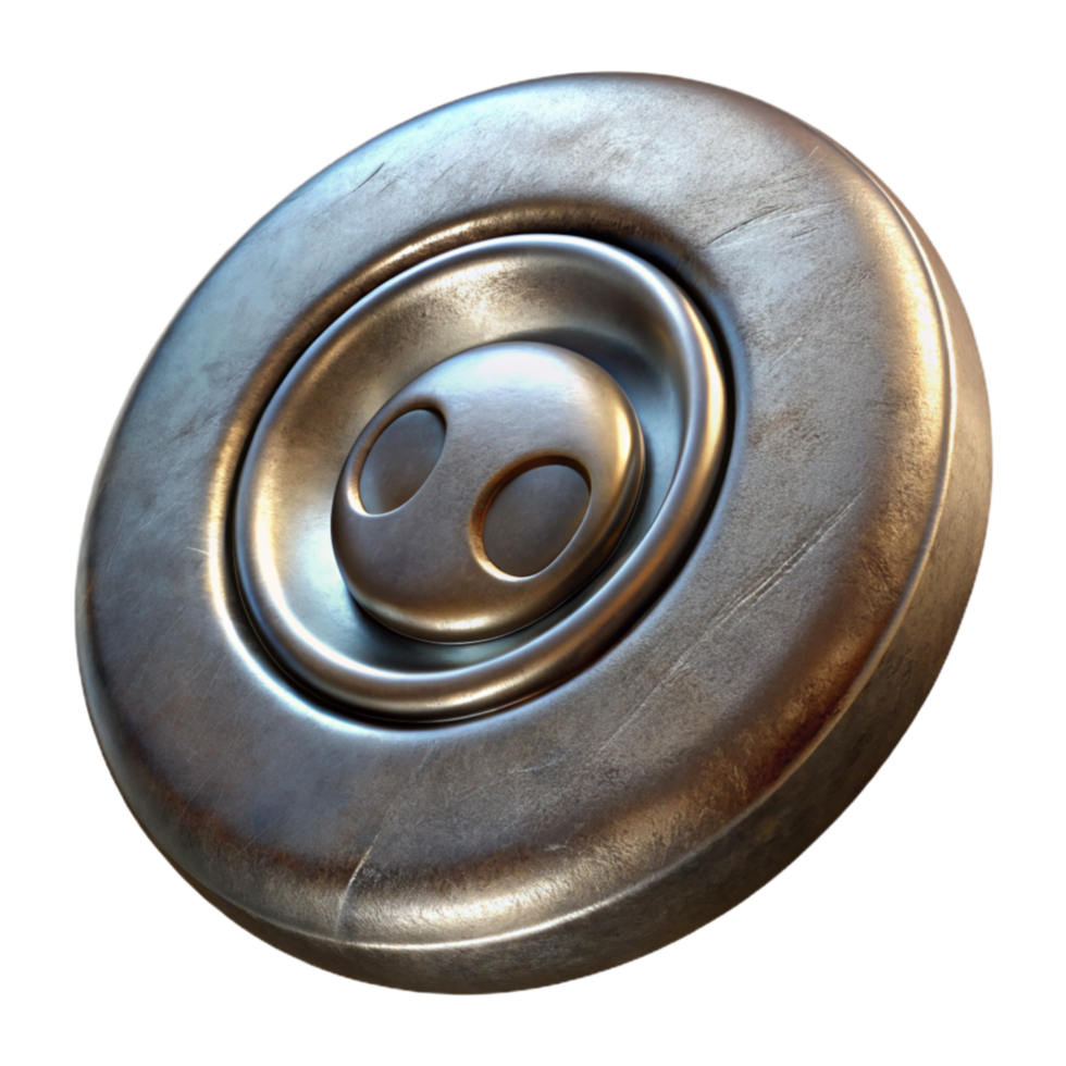 dramatic vintage Metallic Button Shank Detail Isolated on Transparent Background high quality png