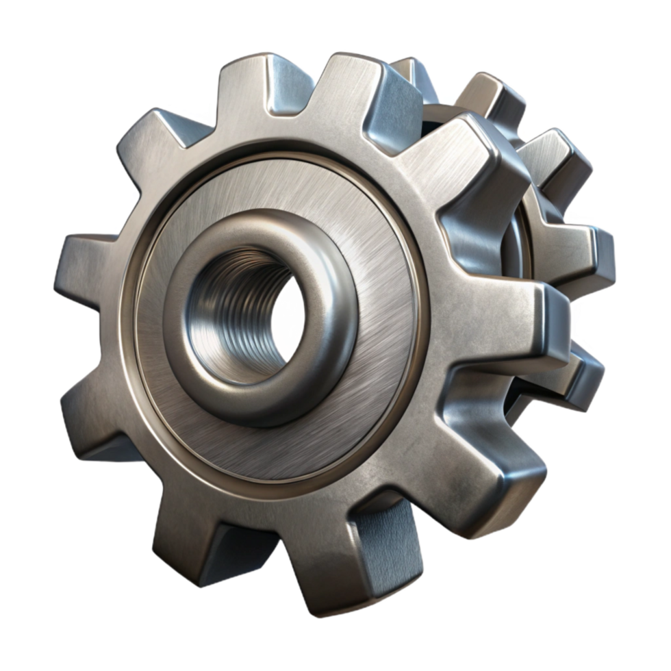 extraordinary vintage Metallic Gear Cogs Rotating with Motion Blur original png