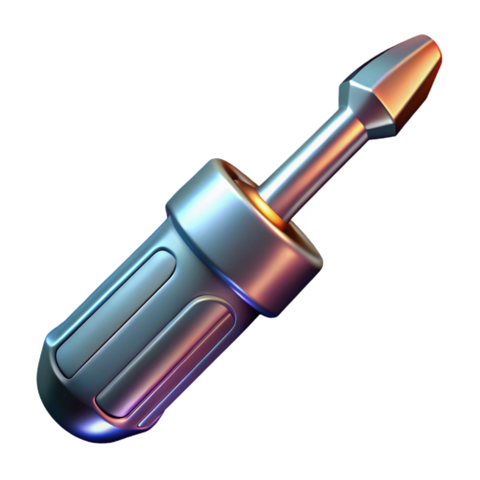magnificent artistic Metallic Screwdriver Tool Isolated on Transparent Background detailed png