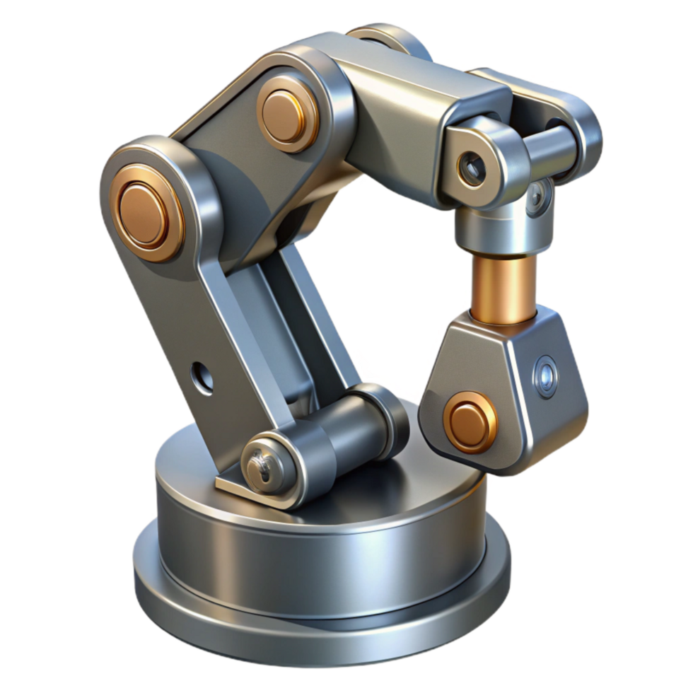 elegant classic Metallic Robotic Gripper Open Position Transparent Background premium png
