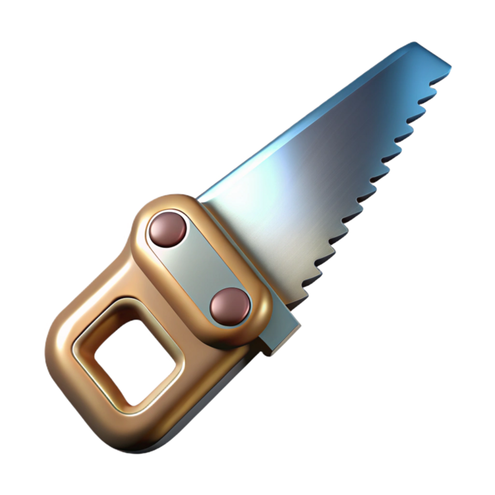 dramatic rustic Metallic Saw Tool Isolated on Transparent Background detailed png