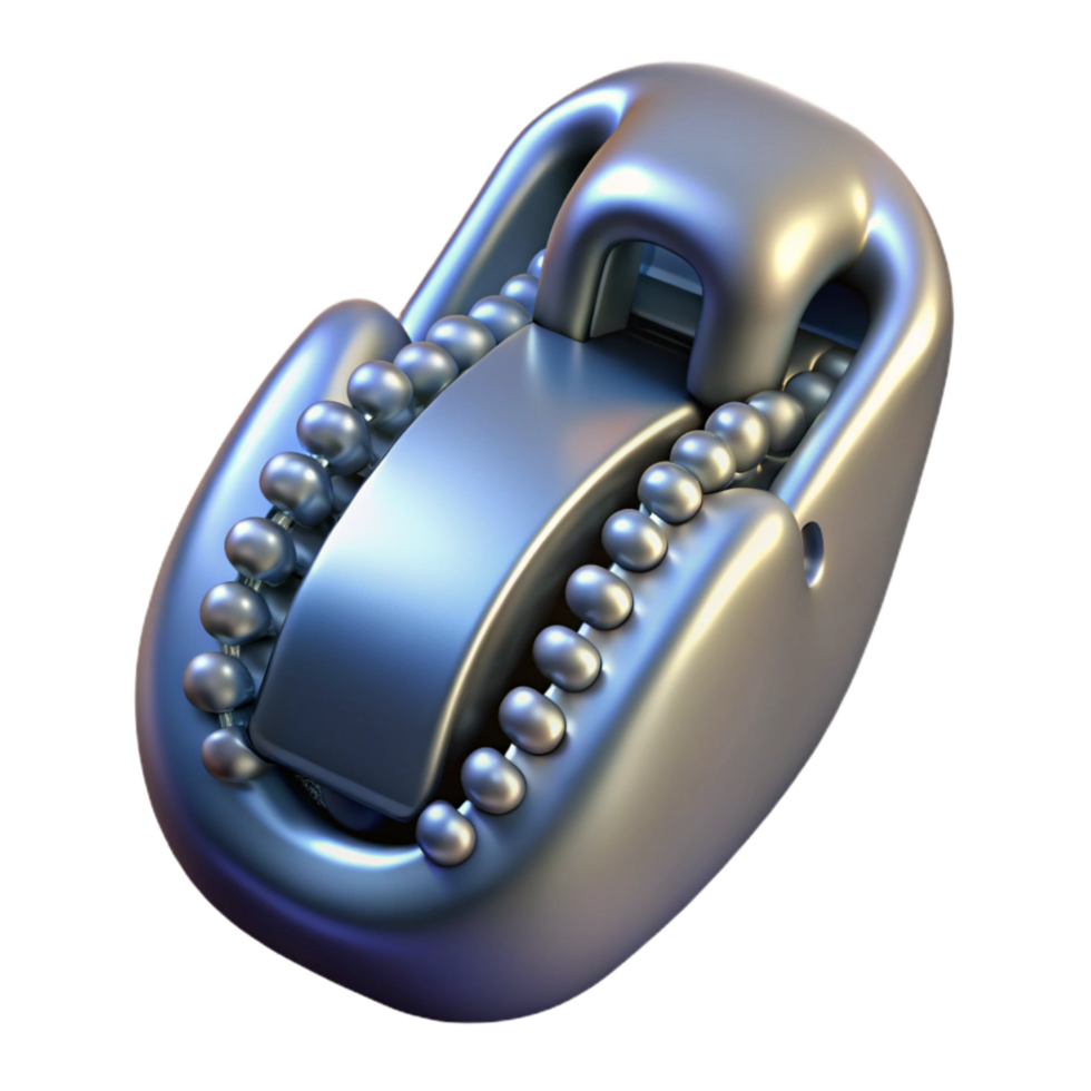 serene creative Metallic Zipper Teeth Detail Isolated on Transparent Background professional png