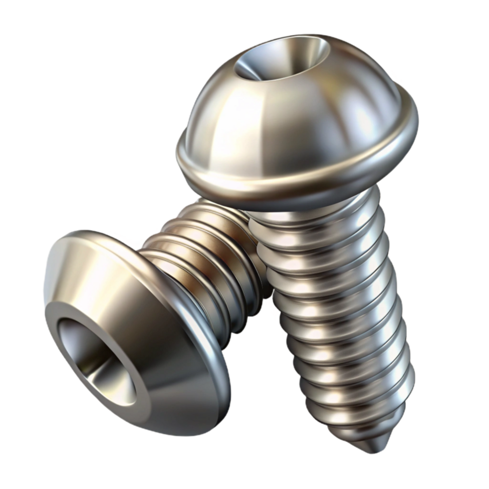 stunning traditional Metal Screws Silver Isolated on Transparent Background premium png