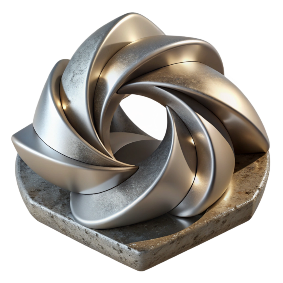 vibrant rustic Metal Sculpture Abstract Design Cutout Isolated premium png