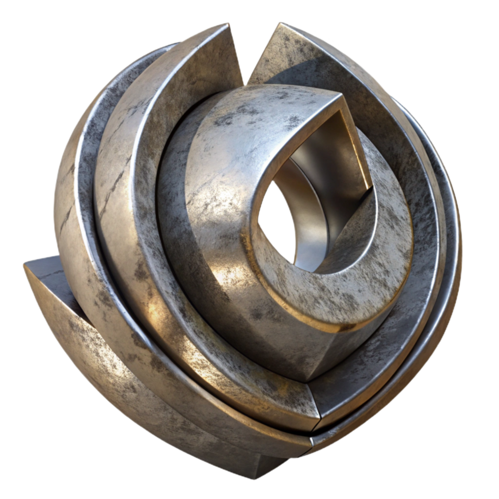extraordinary contemporary Metal Sculpture Modern Design Isolated detailed png