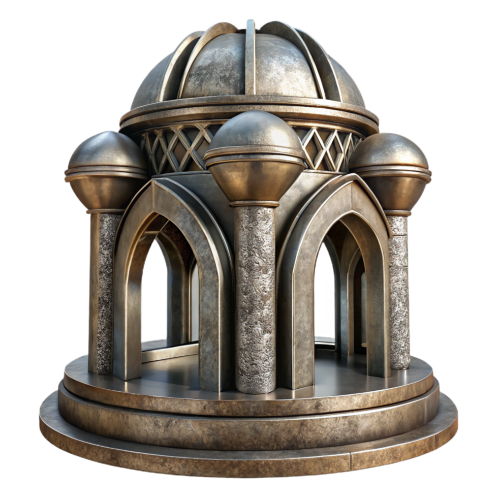 wonderful modern Metal Sculpture with Architectural Influence Cutout authentic png