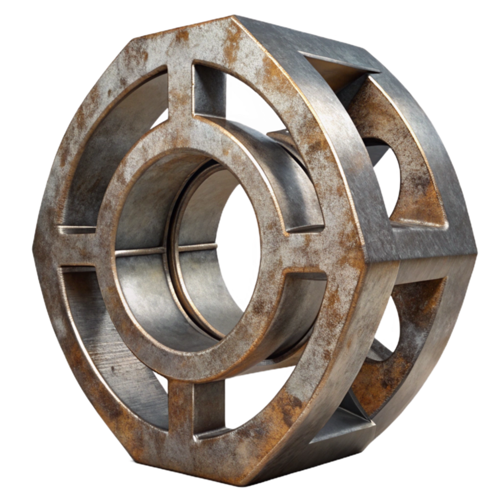 beautiful contemporary Metal Sculpture with Industrial Design Cutout professional png