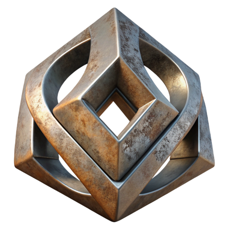dramatic traditional Metal Sculpture with Modernist Style Cutout genuine png