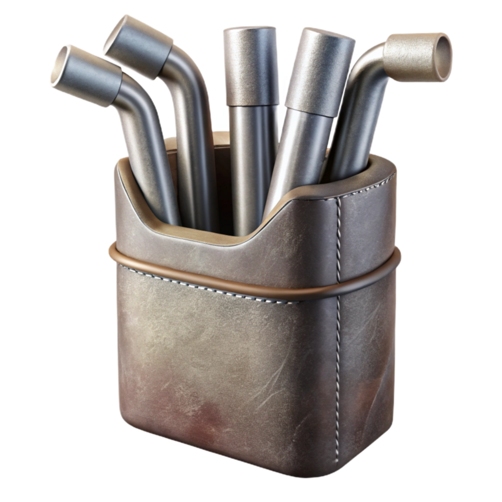 wonderful minimalist Metal Straws with Case Isolated Transparent Background authentic png