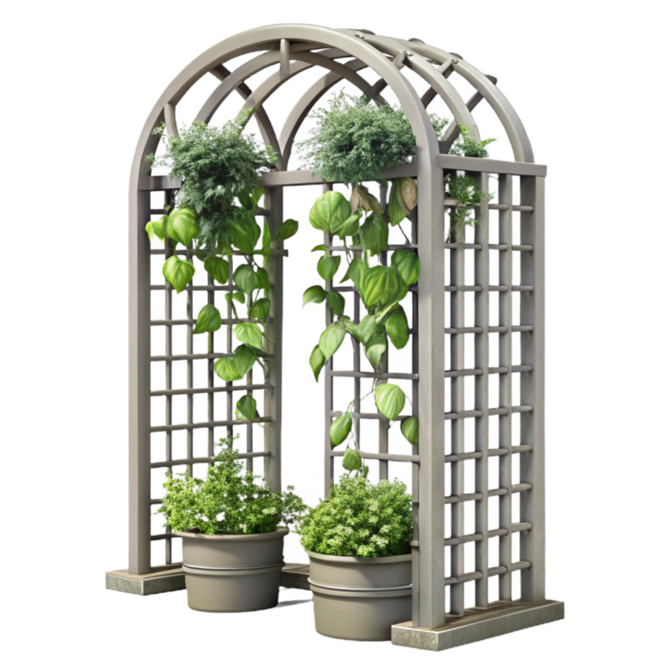 serene modern Metal Trellis Vertical Garden Cutout Climbing Vines genuine png