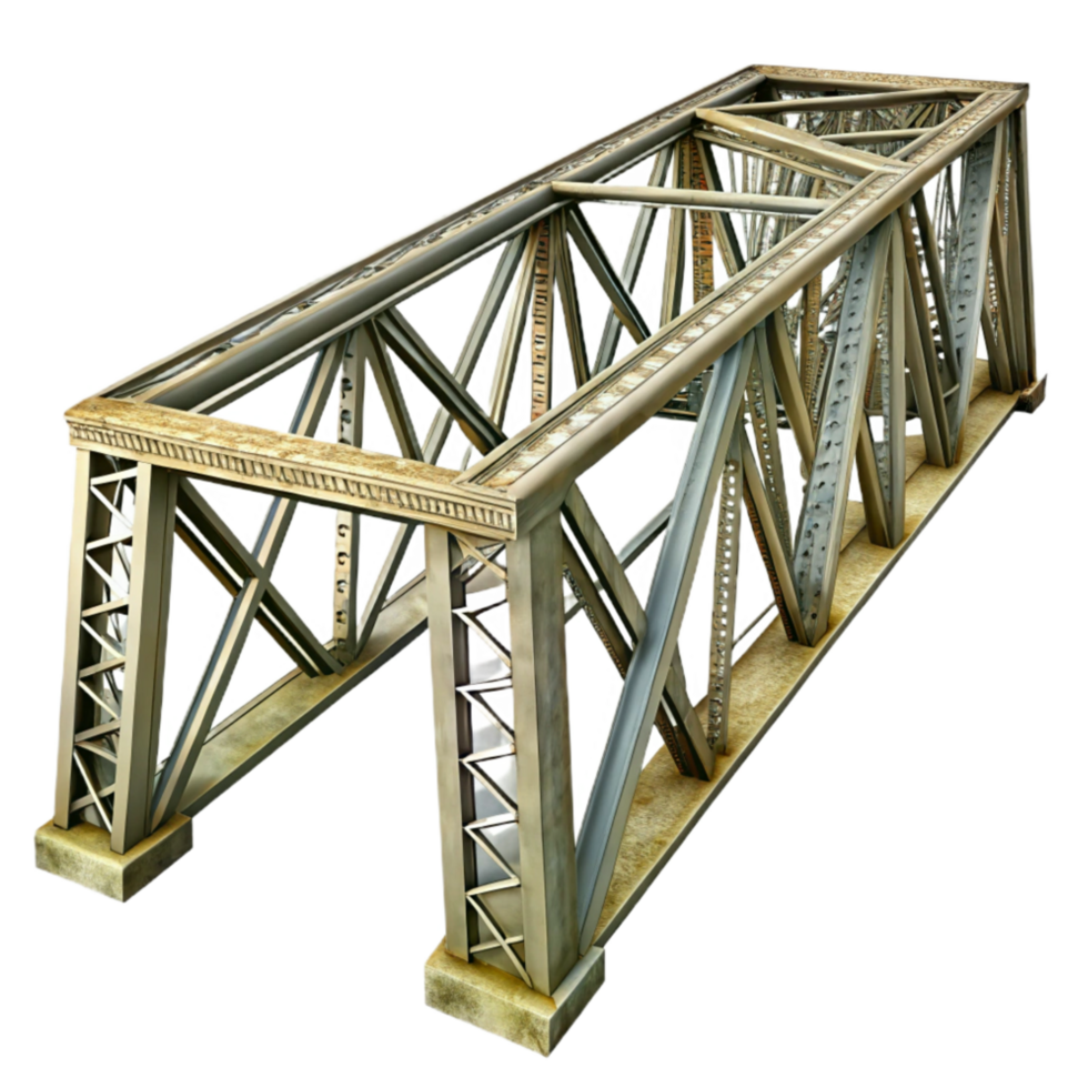 magnificent modern Metal Truss Bridge Structure Isolated Element high resolution png