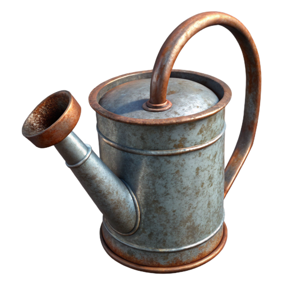 beautiful abstract Metal Watering Can Rustic Style Transparent Background original png