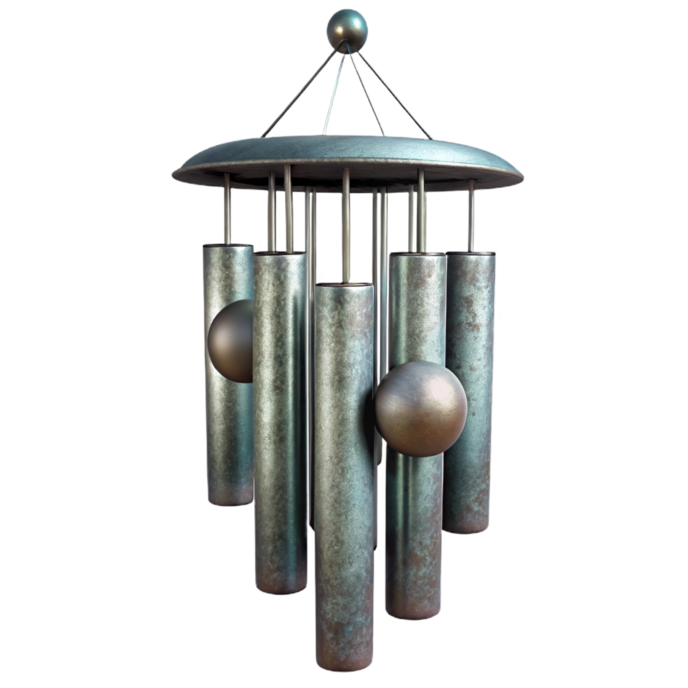elegant modern Metal Wind Chime Kinetic Art Isolated high quality png