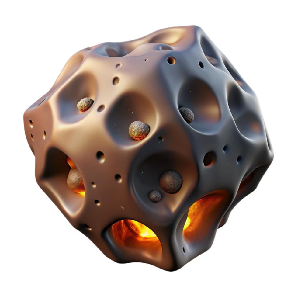 magnificent contemporary Meteorite Fragment Cutout with Burn Marks high quality png