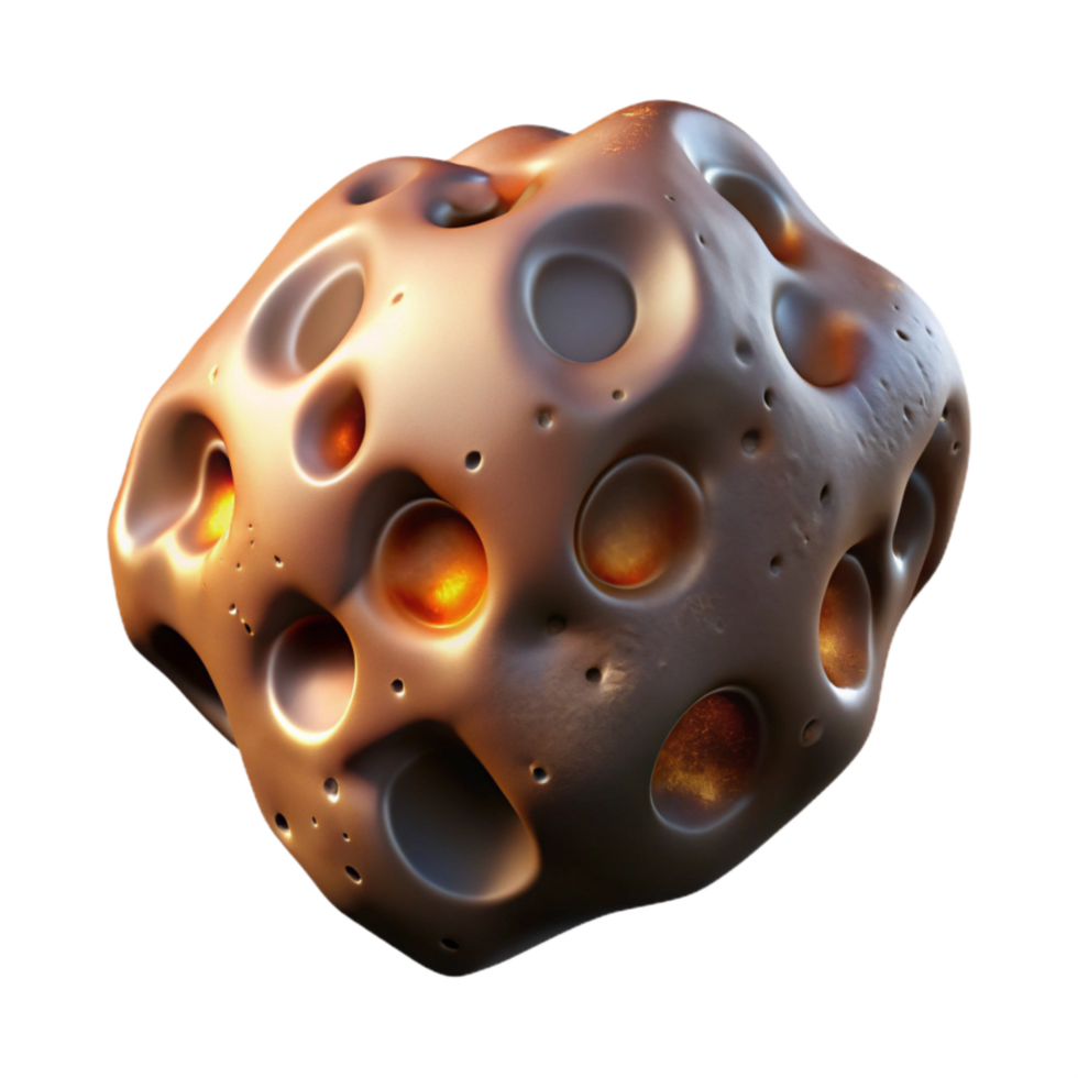 extraordinary creative Meteorite Fragment Cutout with Burn Marks png