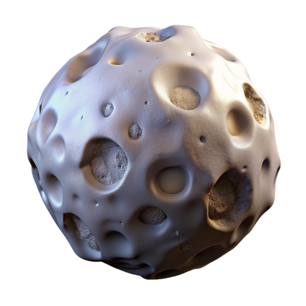 beautiful vintage Meteorite Transparent Background with Impact Crater high resolution png