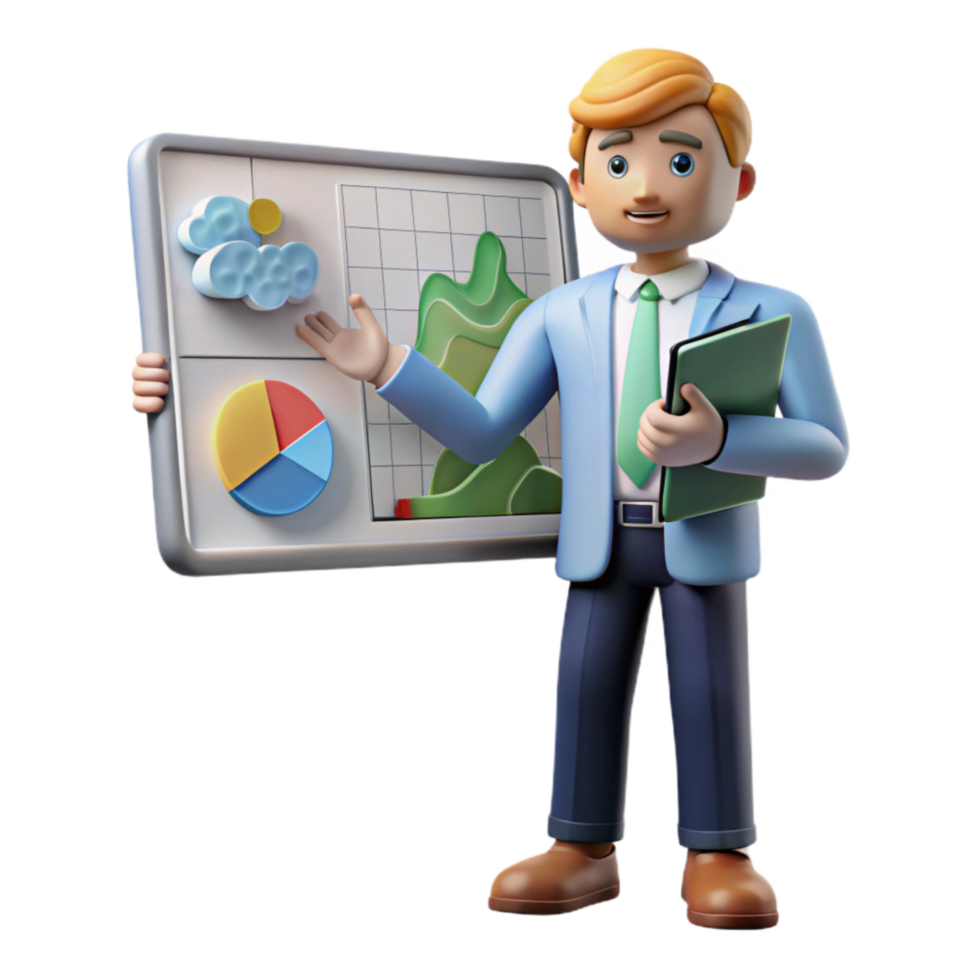 beautiful traditional Meteorologist Chart Analyzing Transparent Background original png