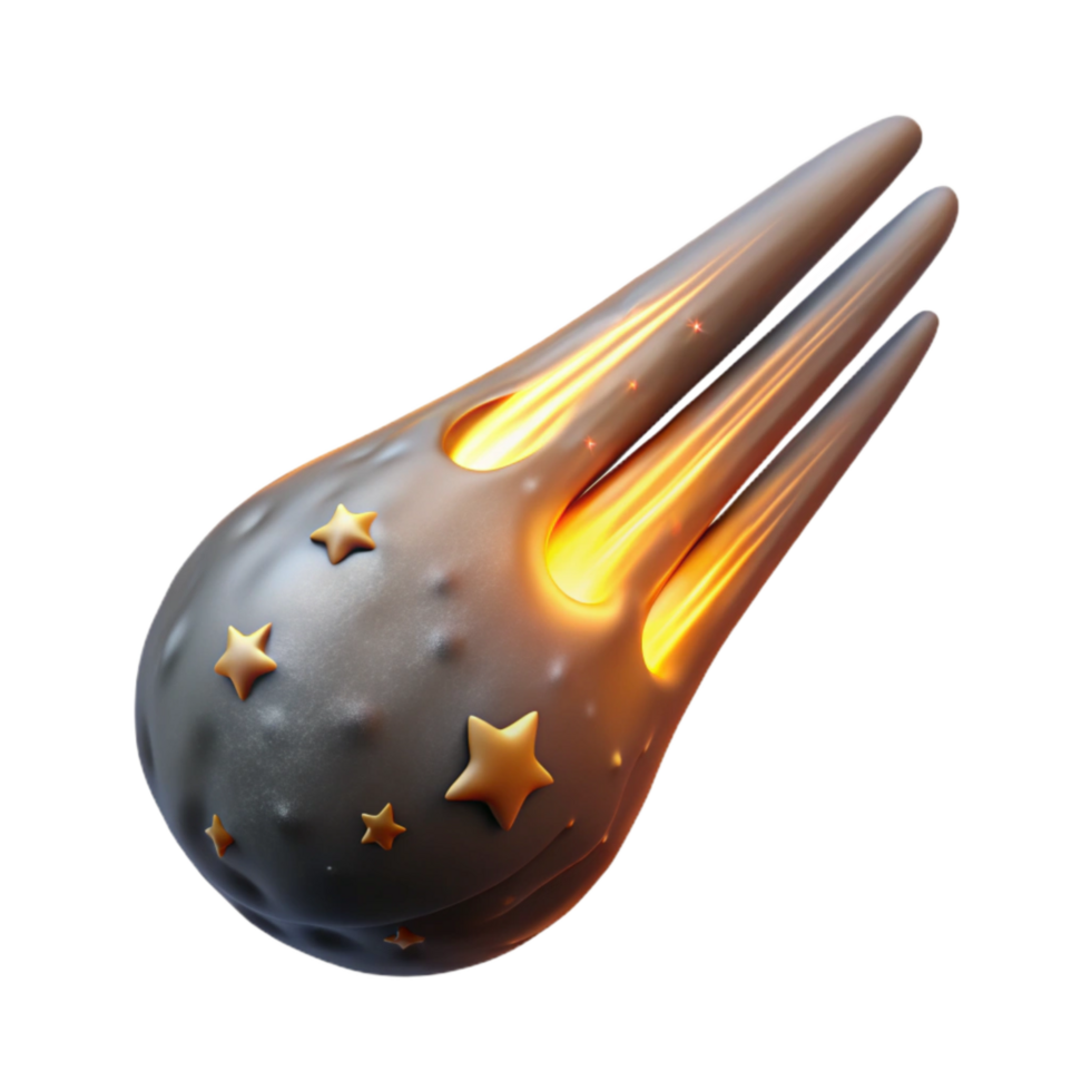 vibrant vintage Meteor Trail Across Sky Cutout with Light Streak detailed png