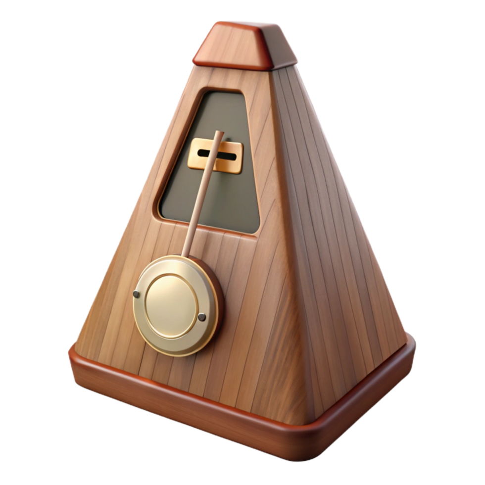 wonderful rustic Metronome Wooden Case Isolated Element Transparent Background high resolution png