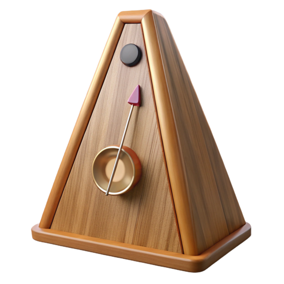 impressive creative Metronome Wooden Case Classic Design Isolated Element high quality png