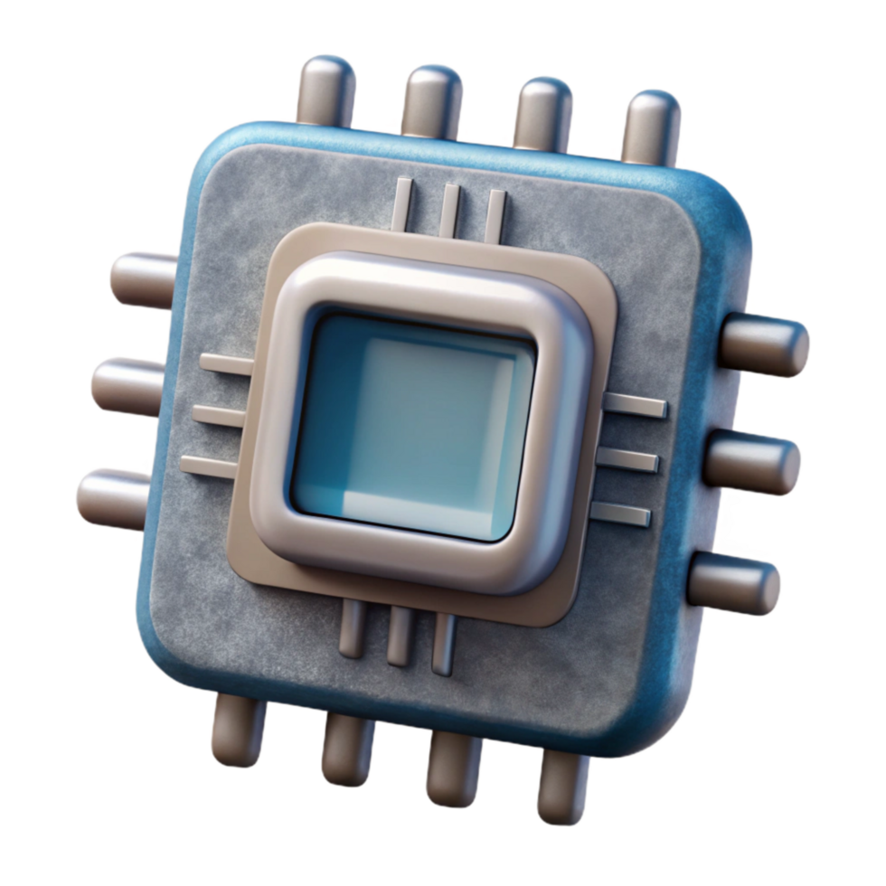 vibrant contemporary Microchip Close Up View Element genuine png