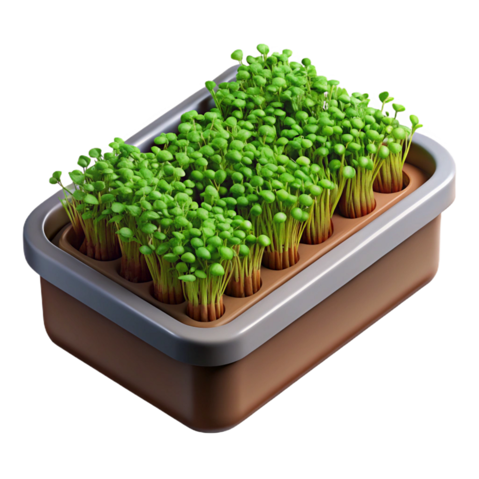 vibrant creative Microgreens Growing Tray Top View Isolated png