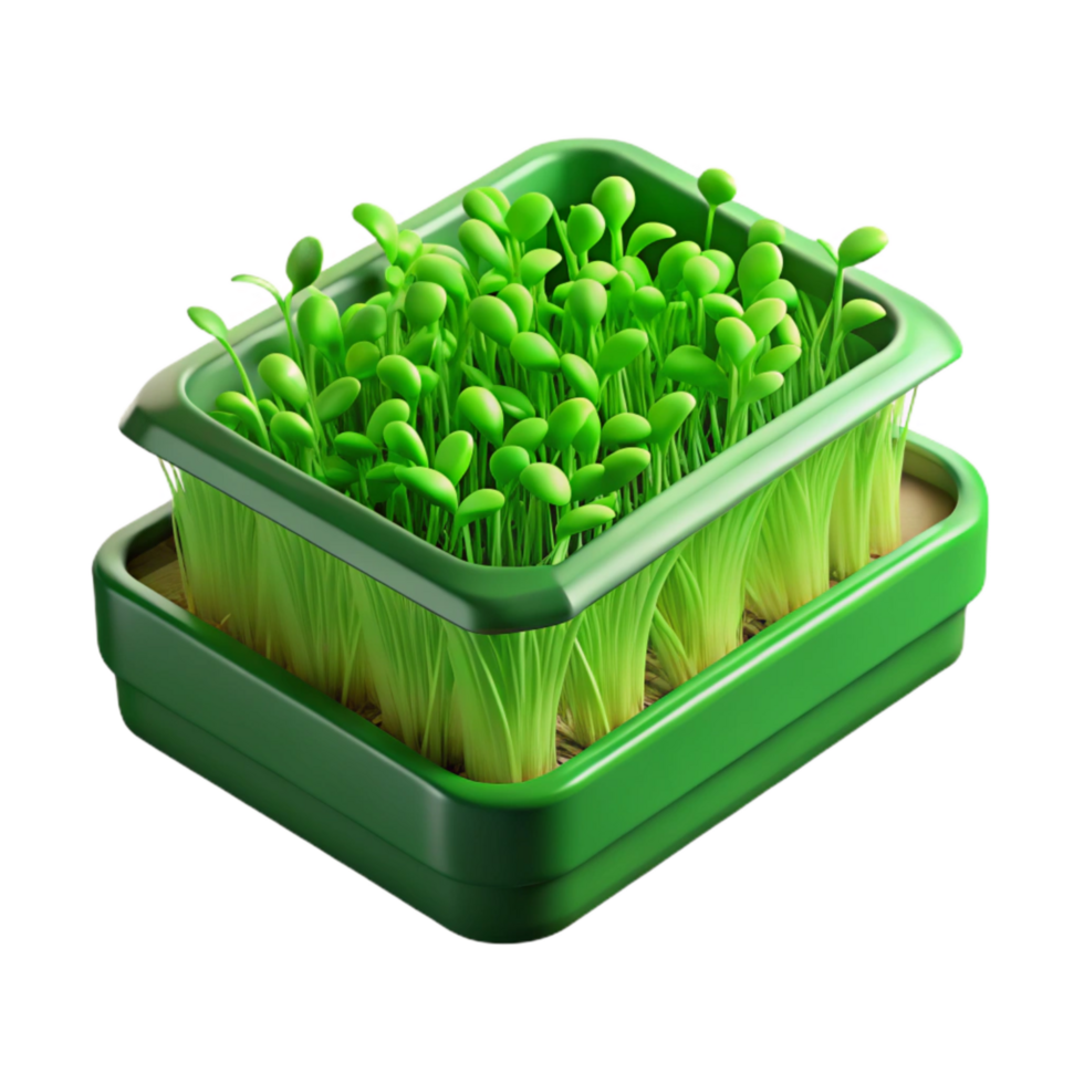 extraordinary vintage Microgreens Tray Bright Green Transparent authentic png