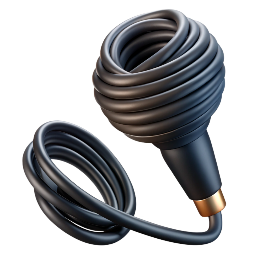 dramatic abstract Microphone Cable Coiled Black Isolated Cutout high resolution png