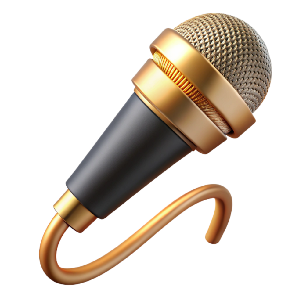 vibrant traditional Microphone Cable Xlr Connector Gold Plated Transparent Background high quality png