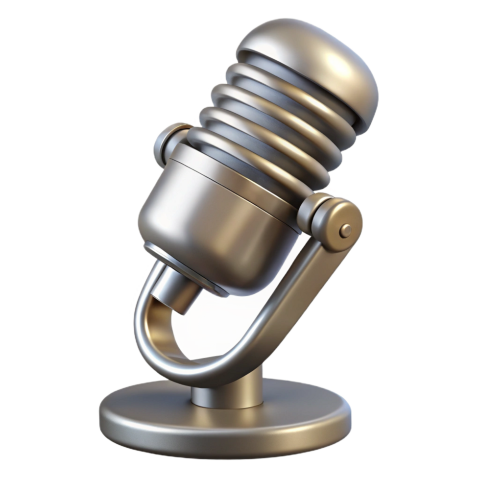 elegant contemporary Microphone Clip Metal Spring Loaded Isolated Element Transparent Background detailed png