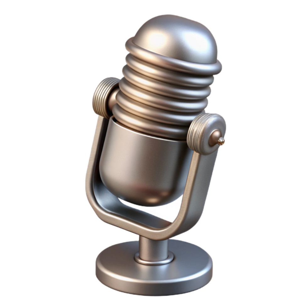 stunning vintage Microphone Clip Metal Spring Loaded Isolated Element Transparent Background premium png