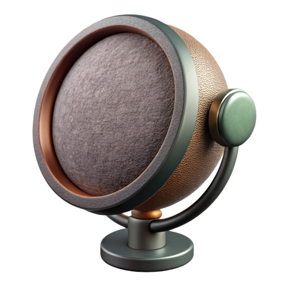 serene artistic Microphone Pop Filter Circular Shape Metal Mesh Transparent Background detailed png